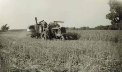 Allis-Chalmers WC tractor, Allis-Chalmers 60 all crop combine, Bernard Bellows first combine with Ralph Menzer, Eaton Rapids - July 1939